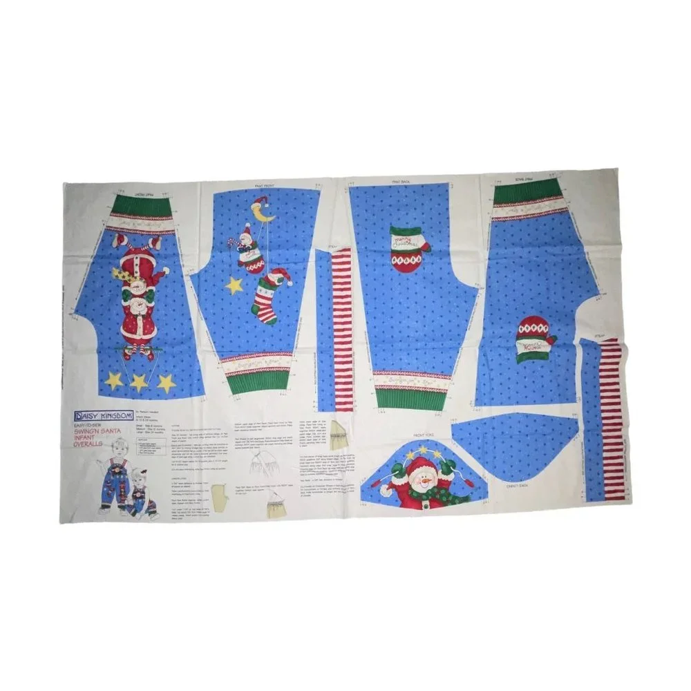 Brand New Daisy Kingdom Swingn Santa Infant Overalls Fabric 6 12 24 Mo Christmas